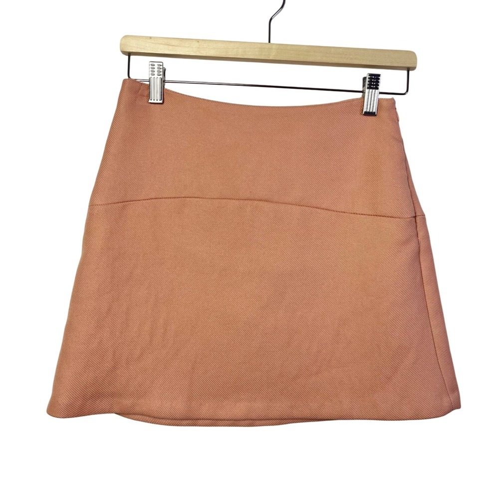 Zara Woman XS Mini Skirt Peach Pink Above Knee Officecore Casual
